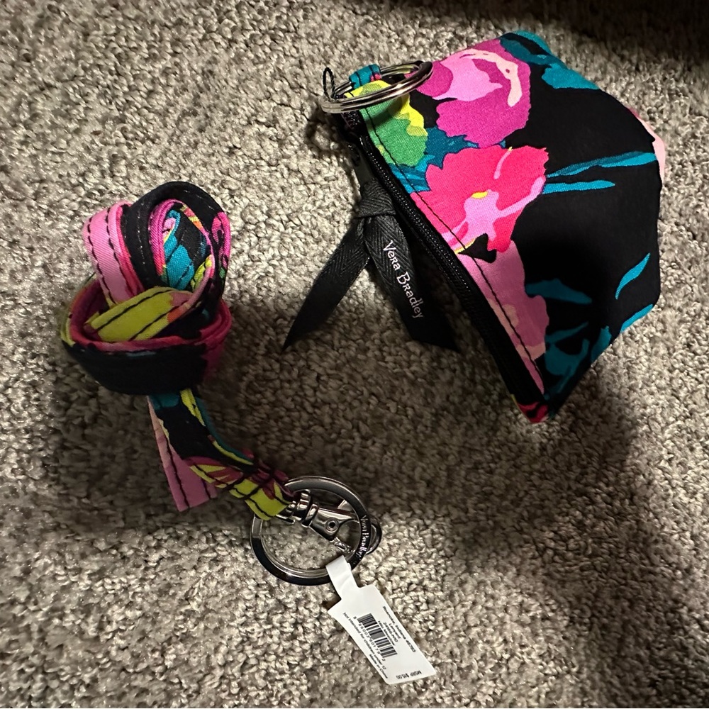 Vera Bradley zip ID & lanyard
